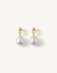 Oval Pearl Earrings